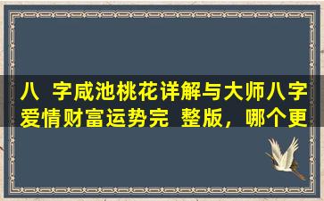 八  字咸池桃花详解与大师八字爱情财富运势完  整版，哪个更准